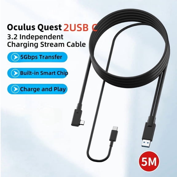 DOONJIEY USB3.2 Gen1 VR Link Cable for Oculus Quest 1 2 3 PICO Neo 3 PICO 4 Fast Charge 9V 2A Cable 5Gbps USB-C Data VR Streaming Line