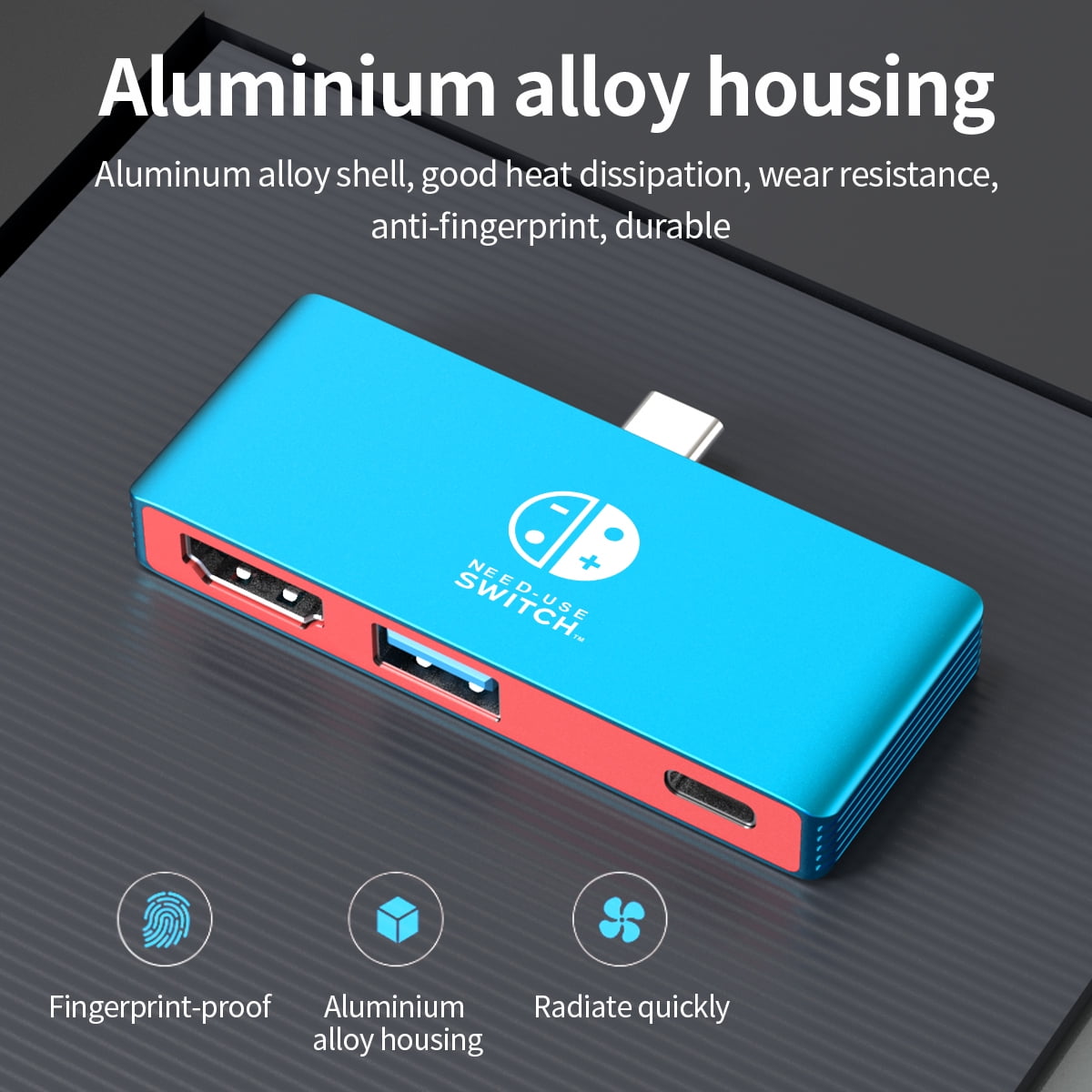 Multi Function Adapter DOONJIEY3 in 1 USB-C Hub for Nintendo Switch/OLED Multi-function ...