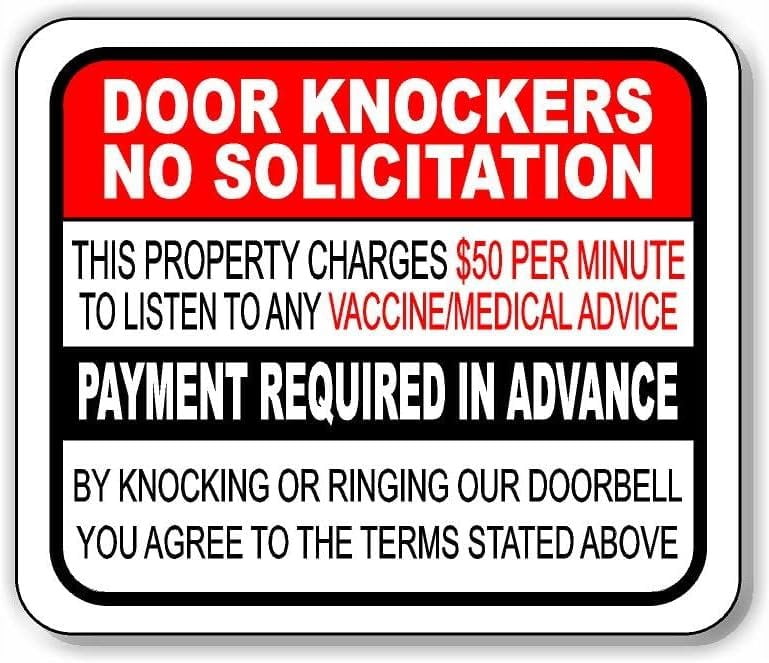 DOOR KNOCKERS NO SOLICITATION Aluminum Composite Sign, 15"x18