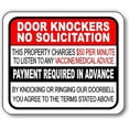 thumbnail image 1 of DOOR KNOCKERS NO SOLICITATION Aluminum Composite Sign, 8.5"x10", 1 of 1