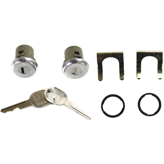 DOOR LOCK CYLINDER Compatible with CHEVROLET CORVETTE 60-81 / LUMINA 90-01 , Chrome, Set of 2, w/ Keys