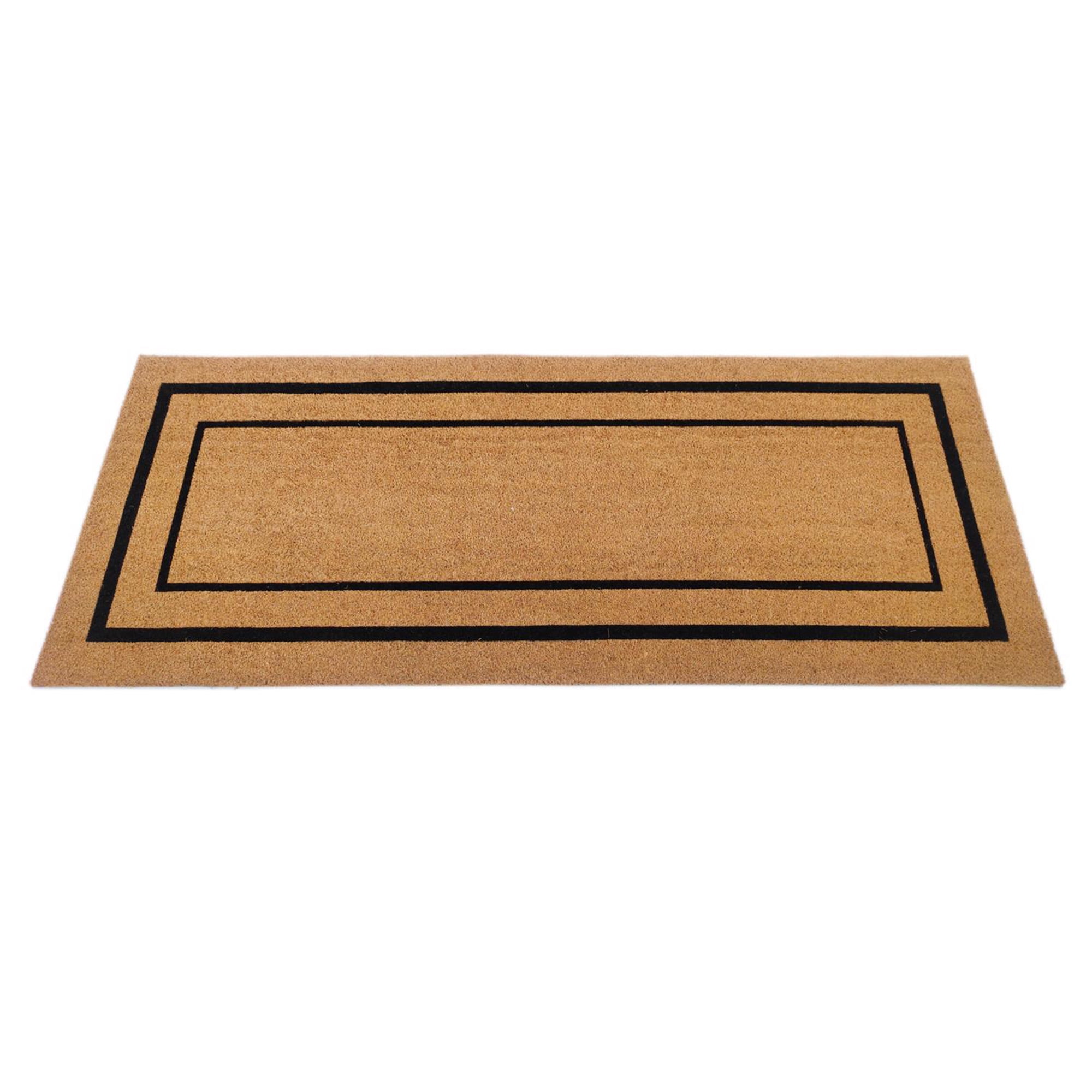 First Concept 24 in. W X 60 in. L Black/Natural Coir/Vinyl Door Mat