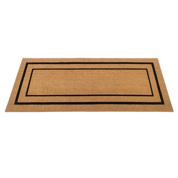 First Concept 24 in. W X 60 in. L Black/Natural Coir/Vinyl Door Mat