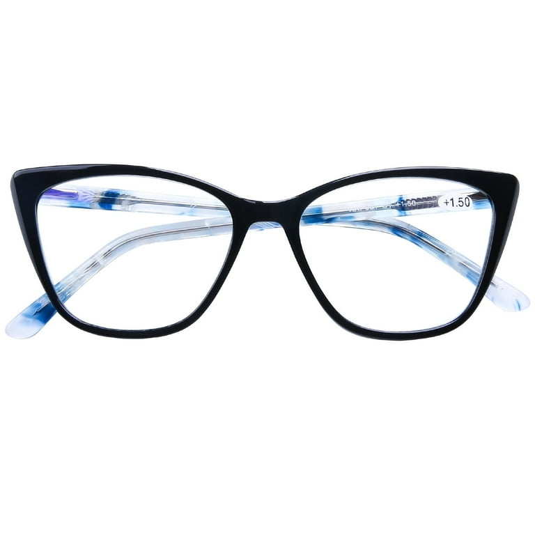 DOOViC Fashion Cat Eye Reading Glasses for Women Blue Light
