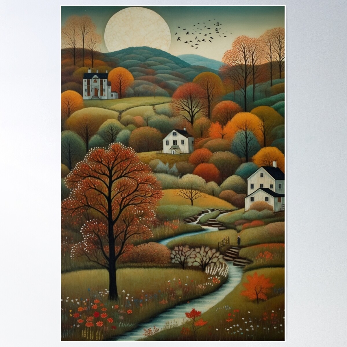 DOPAPRINT 002 Changing Seasons Landscape Poster Wall Art, Modern Wall