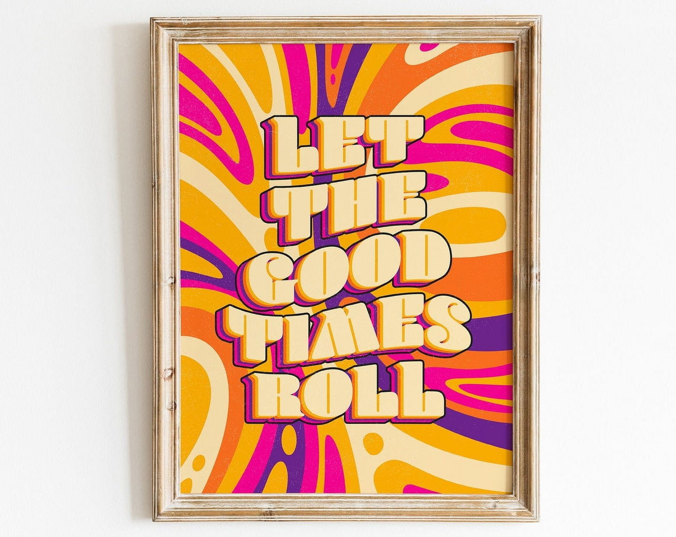 DOPAPRINT 70S Wall Art, Let The Goods Time Roll, 70S Decor, Vintage