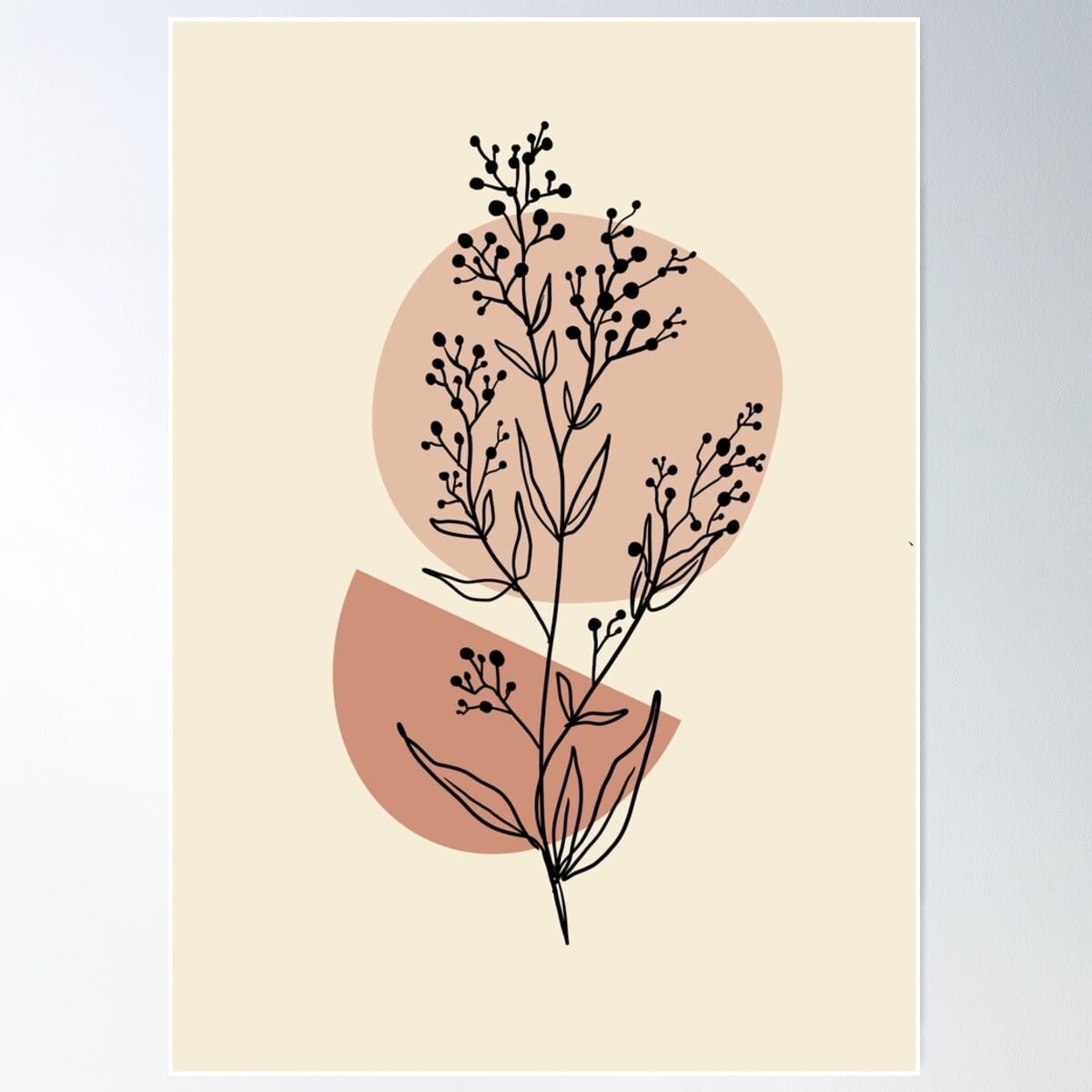 DOPAPRINT Abstract Geometrical Botanical Line Drawing Poster Wall Art