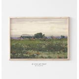 DOPAPRINT Abstract Landscape Painting Art, Vintage Muted Watercolor