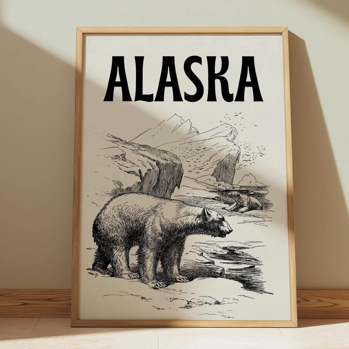DOPAPRINT Alaska Art Print Vintage Alaska Wall Art Retro Alaska City