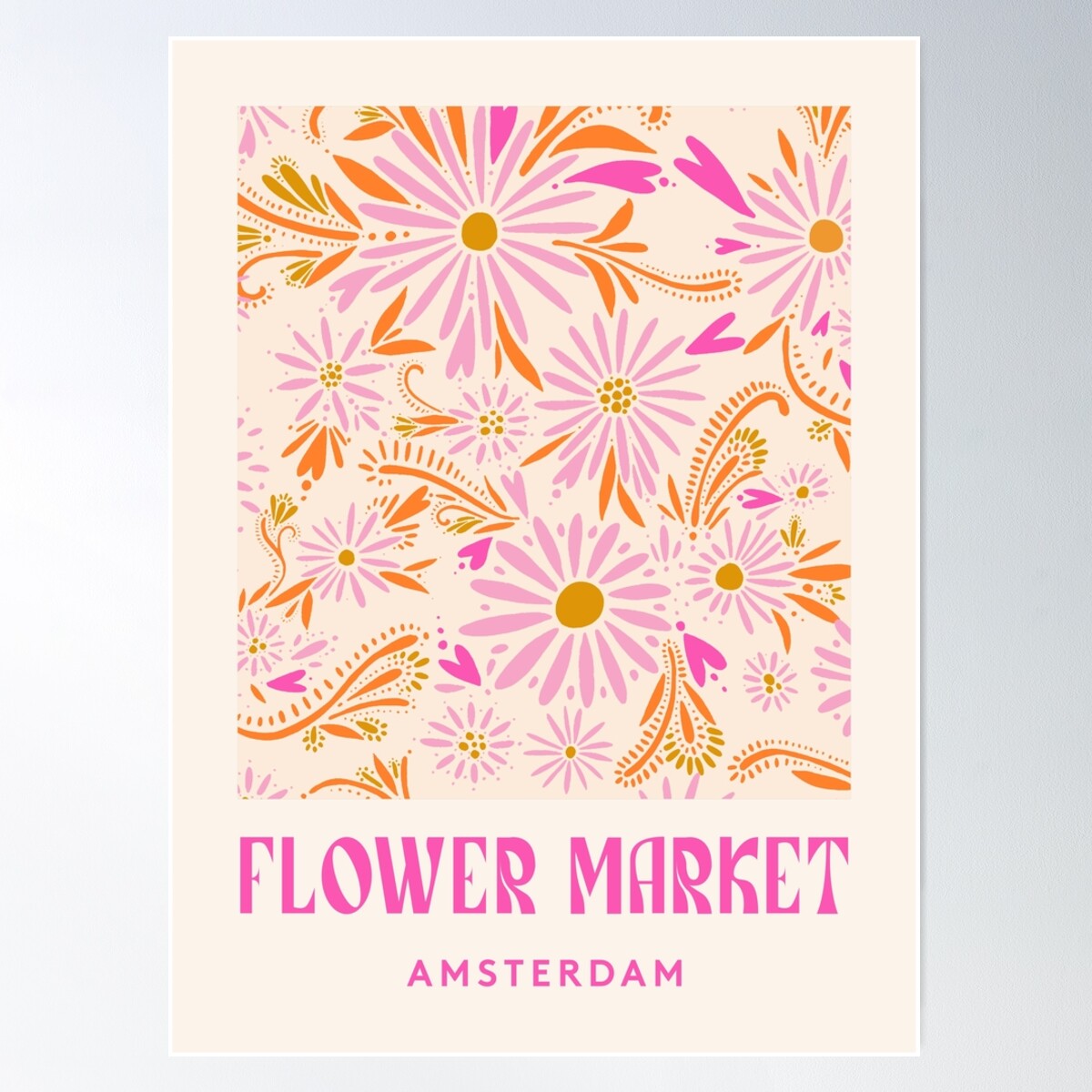 DOPAPRINT Amsterdam Flower Market Poster Wall Art, Modern Wall Decor
