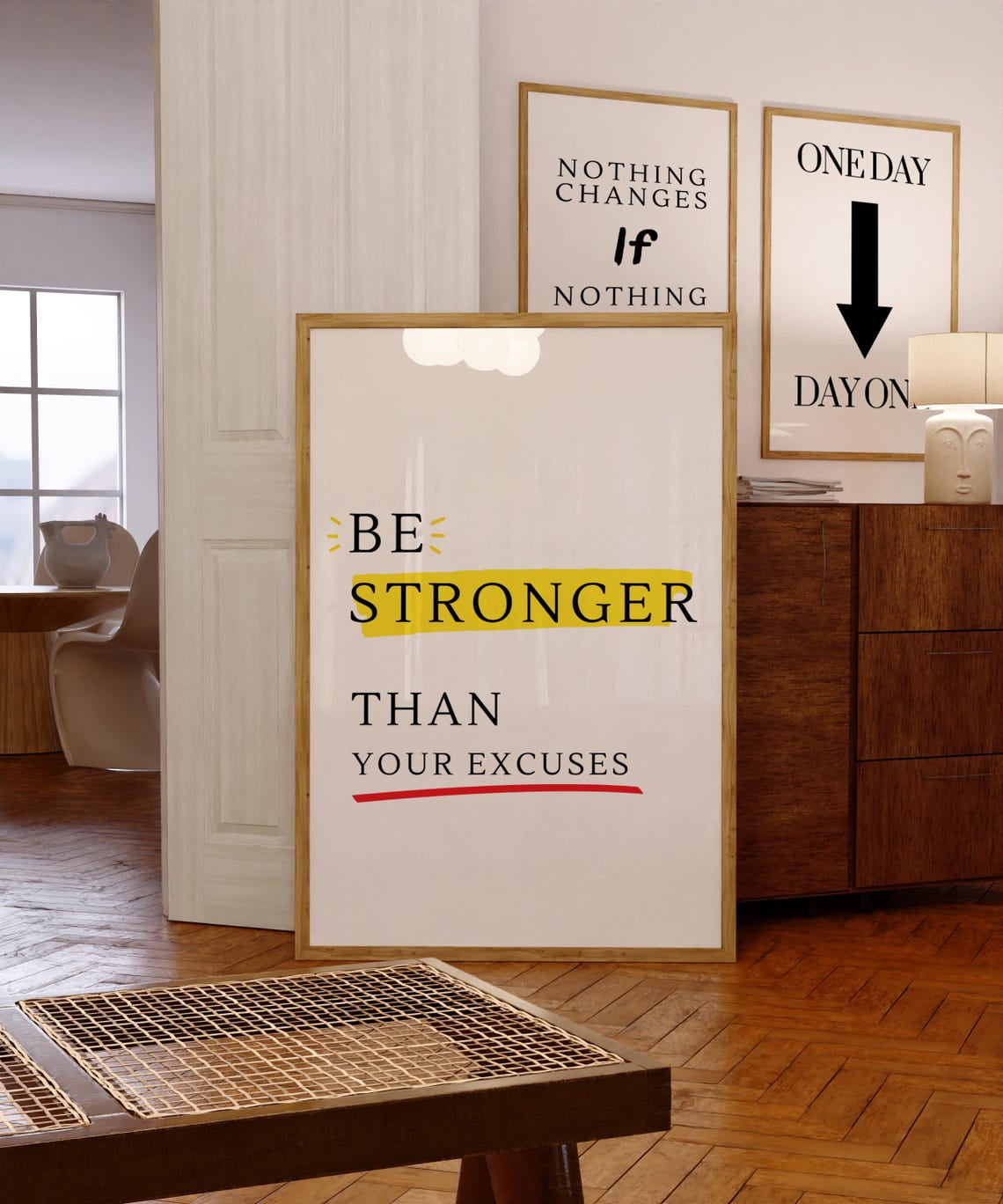 DOPAPRINT Be Stronger Than Your Excuses Motivational Fitness Wall Art