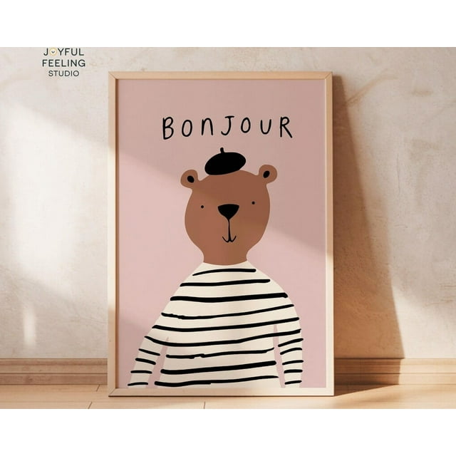 DOPAPRINT Bear Digital Wall Art FrenchInspired Printable Nursery Decor