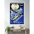 DOPAPRINT Bermuda By Clipper Plane Mermaid Pan American Airways Vintage