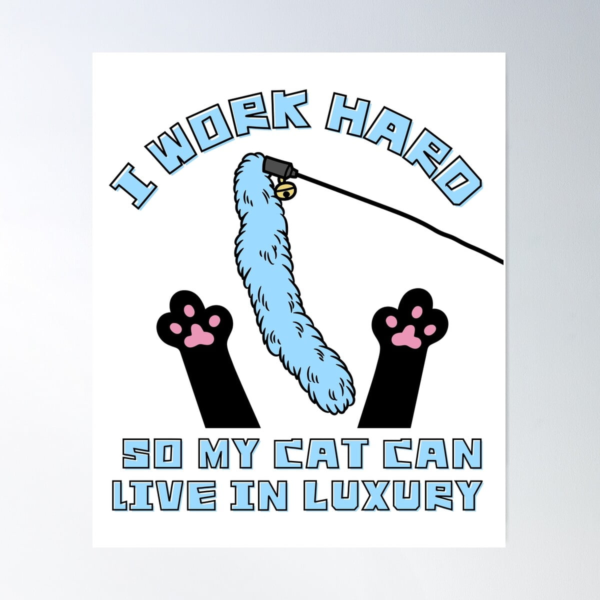 DOPAPRINT Blue Luxury Kitty Poster Wall Art, Modern Wall Decor For