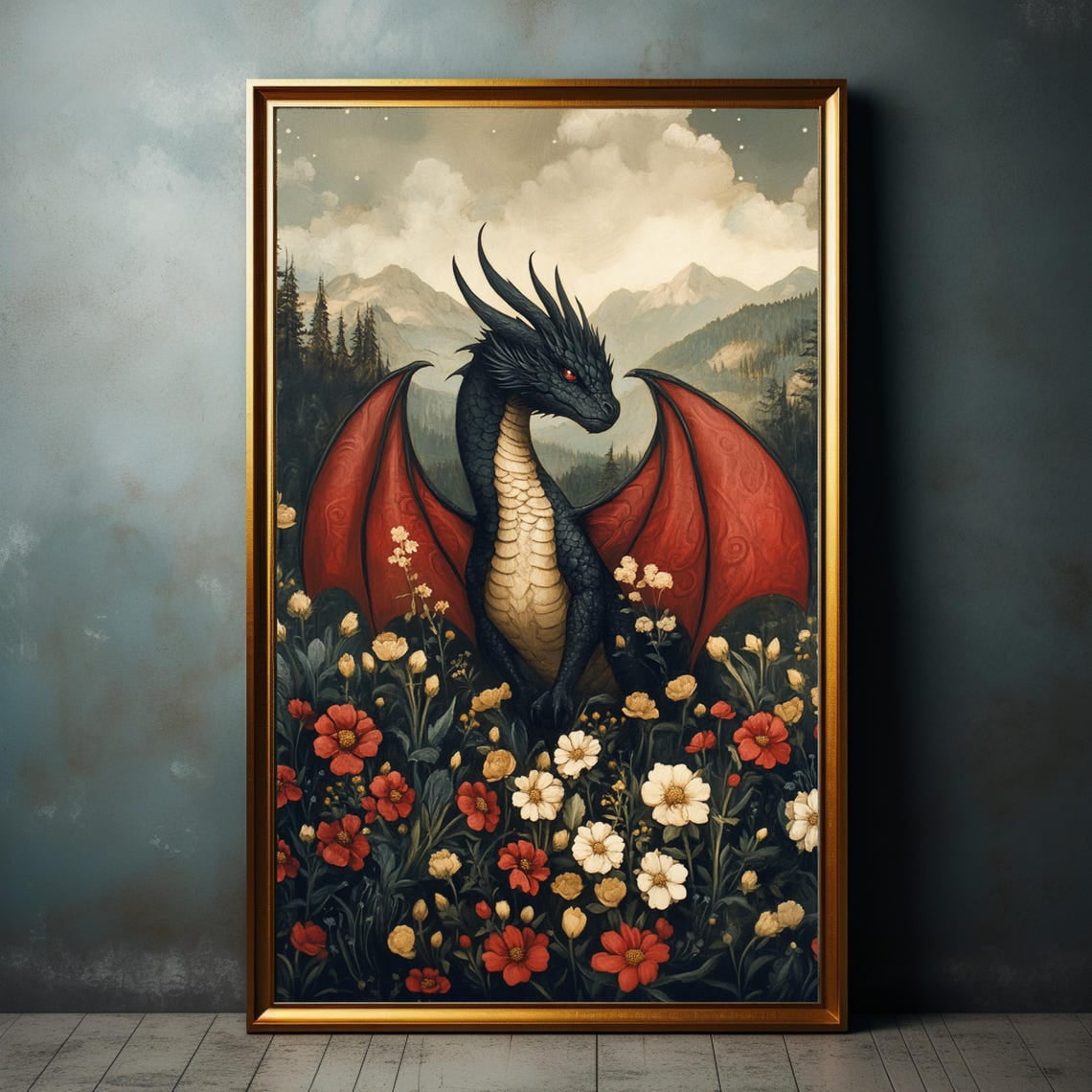 DOPAPRINT Book Art Poster Dragon Wall Art For Fantasy Fan Dark ...