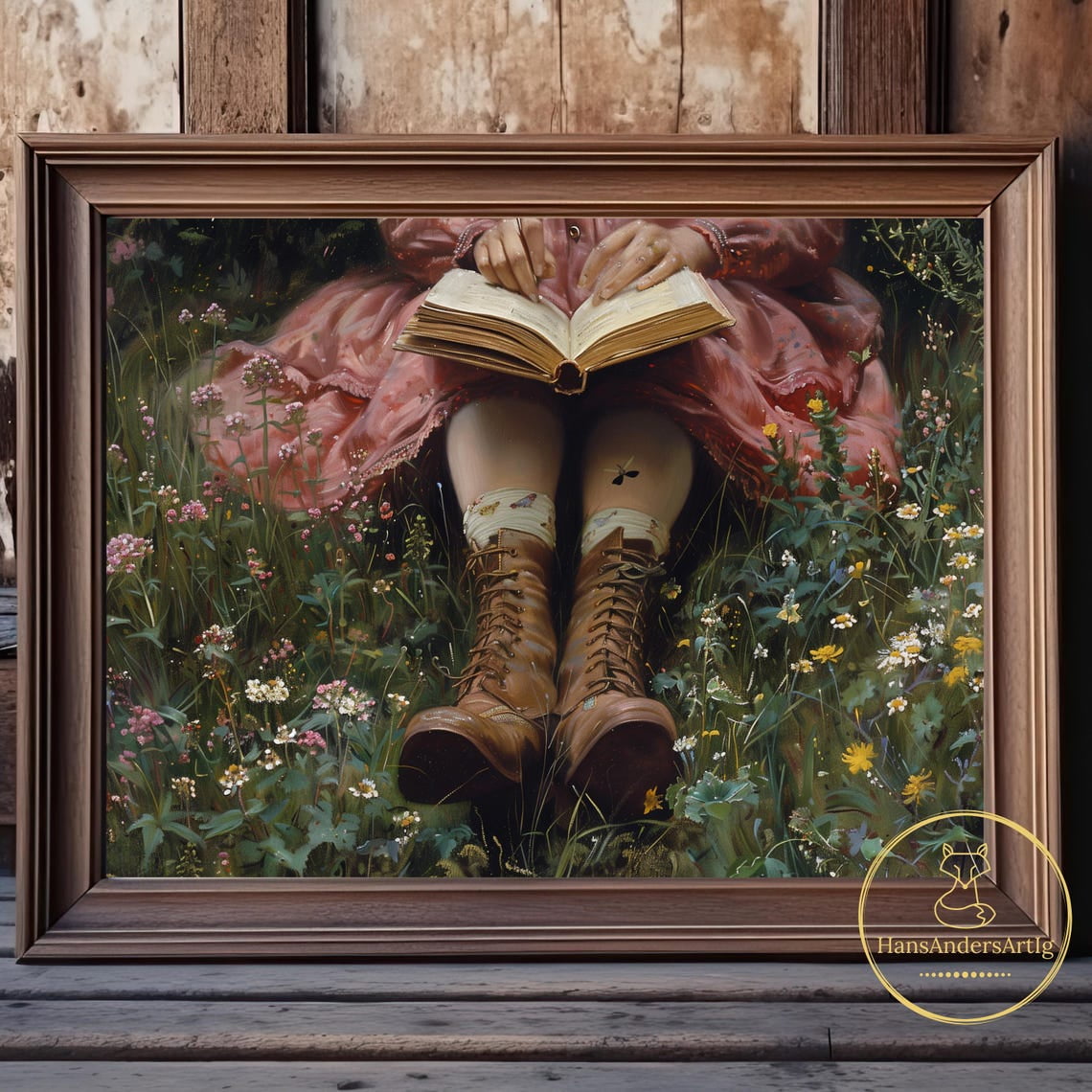 DOPAPRINT Book Poster Cottagecore Reading Art Vintage Style Bookish