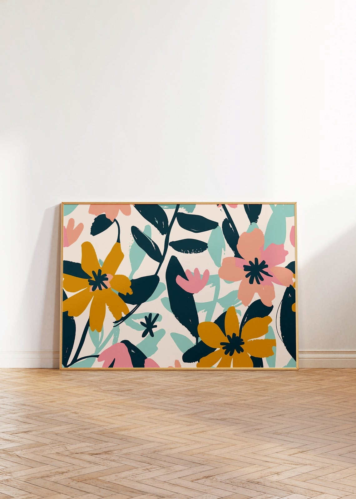 Utah Flower Market Floral Art Print – 8x10 Inches, Pastel Botanical Wall Decor For Living Room, Bathroom, Unframed