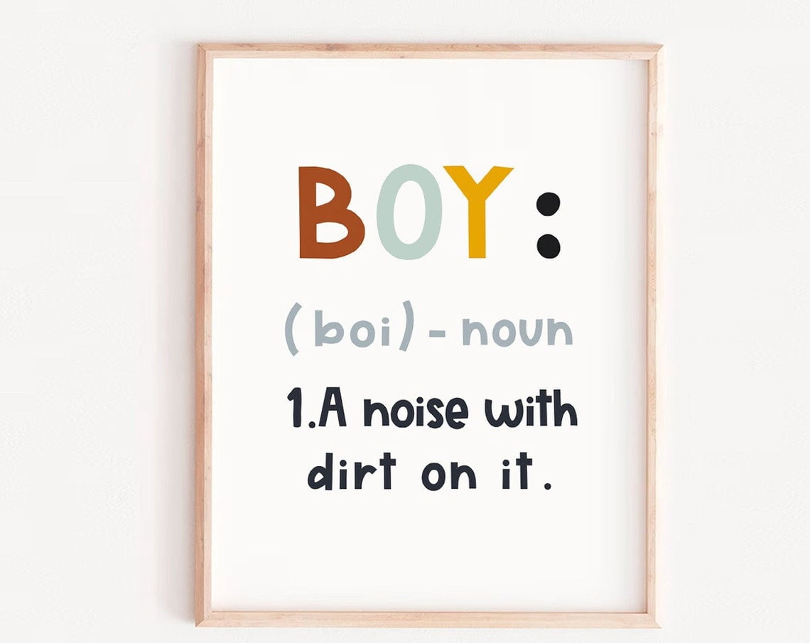 DOPAPRINT Boy Definition, Boy Nursery Decor, Definition Print, Boy Room ...