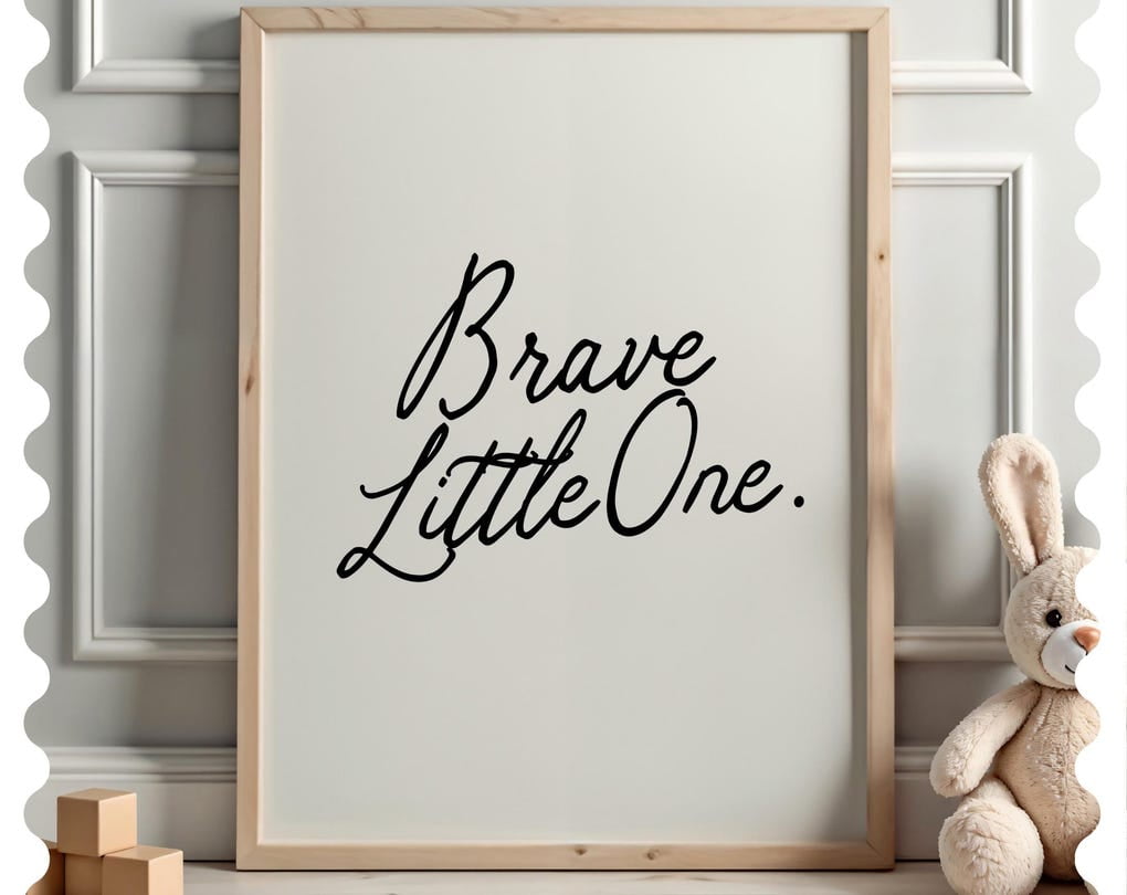 DOPAPRINT Brave Little One Print Nursery Wall Art, Inspirational Kids