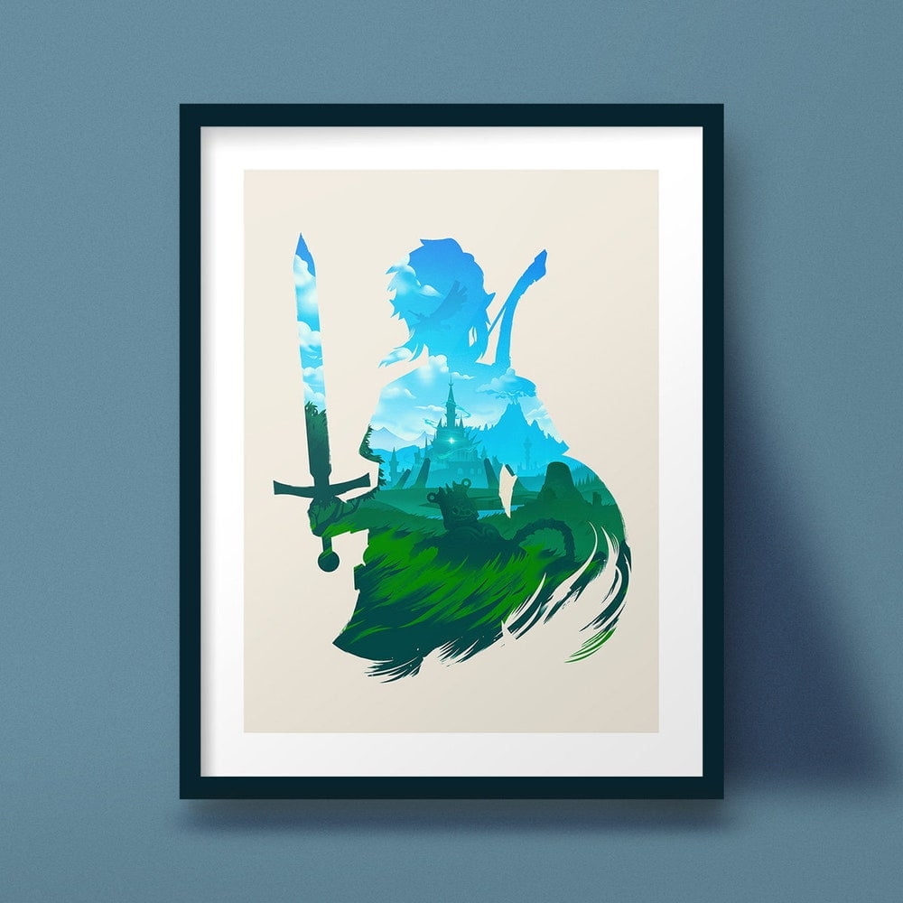 DOPAPRINT Breath Of The Wild Art Print, Zelda Poster Design Silhouette ...