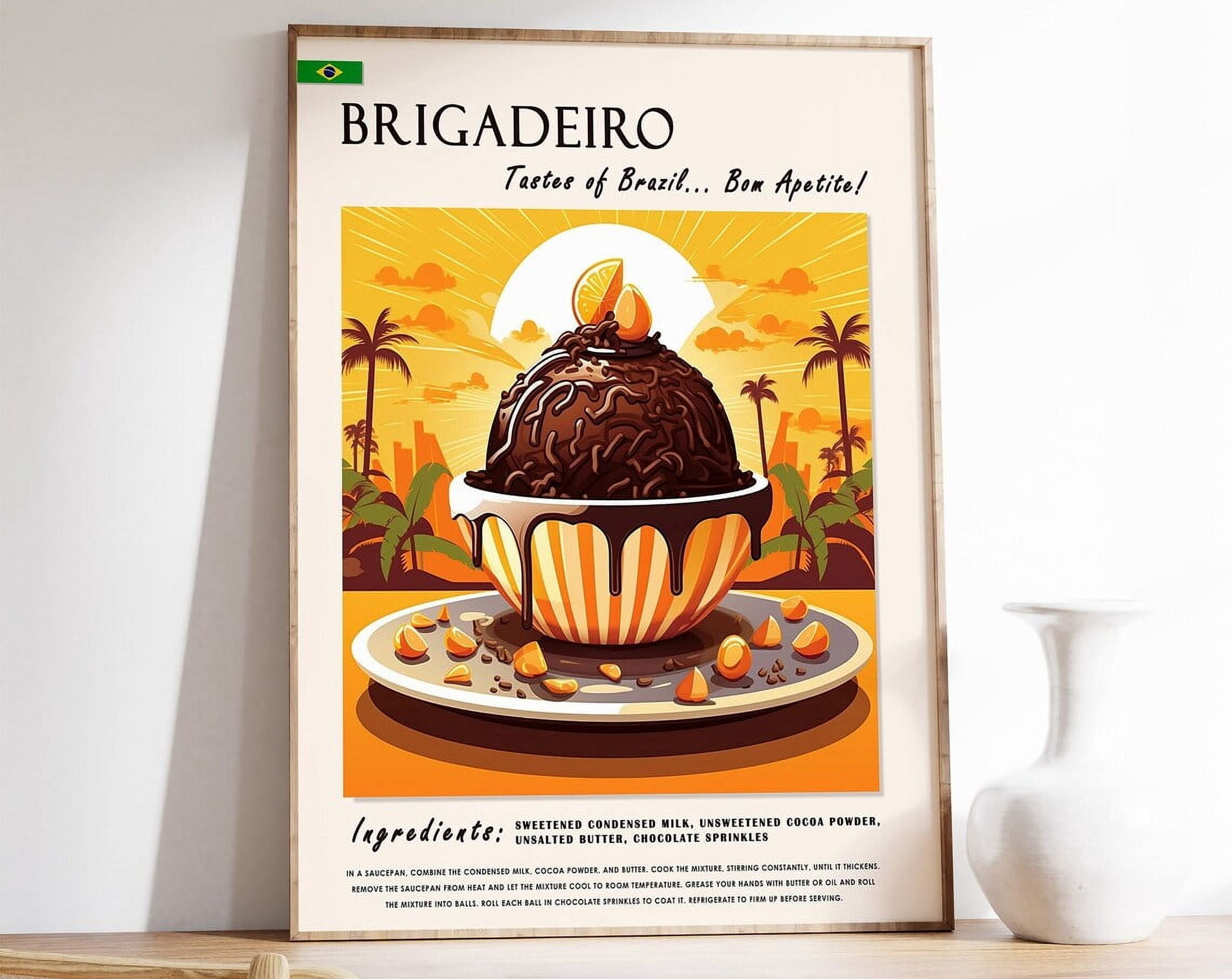 DOPAPRINT Brigadeiro Brazilian Food Poster, Brazil Food Print, Latin ...