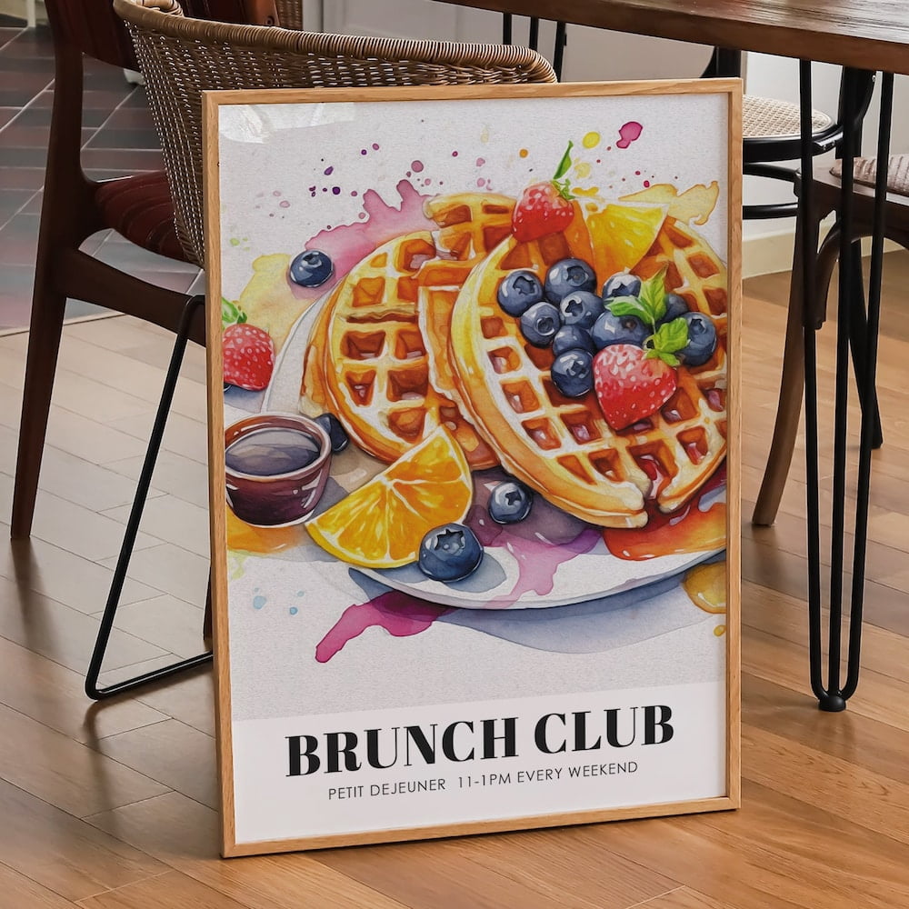 Breakfast Print DOPAPRINT Brunch club print, waffles print, breakfast print, Food ...