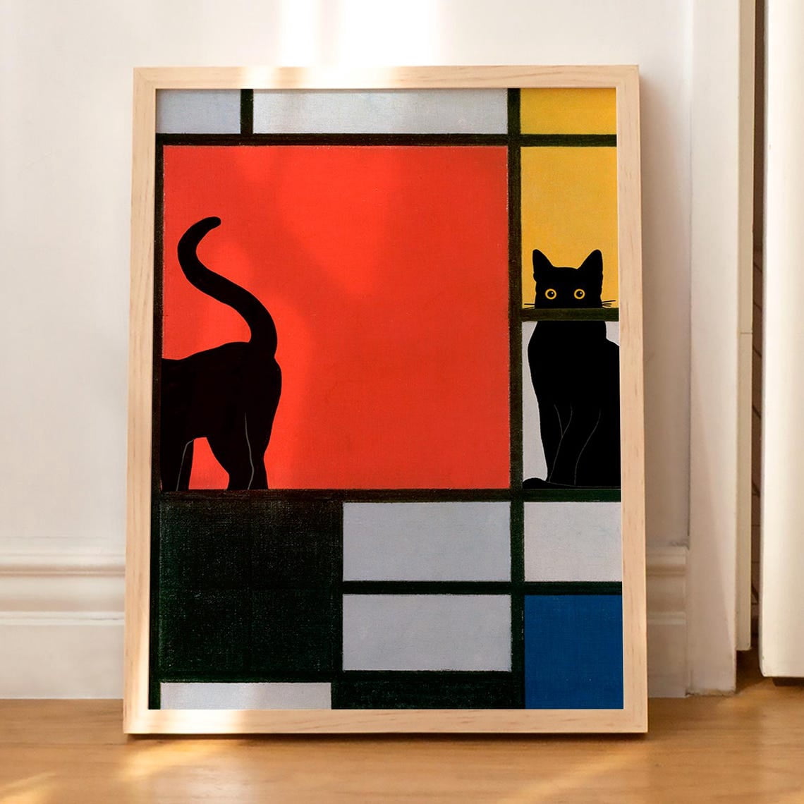DOPAPRINT Cat Print Abstract Art Painting Funny Poster Gift Vintage ...