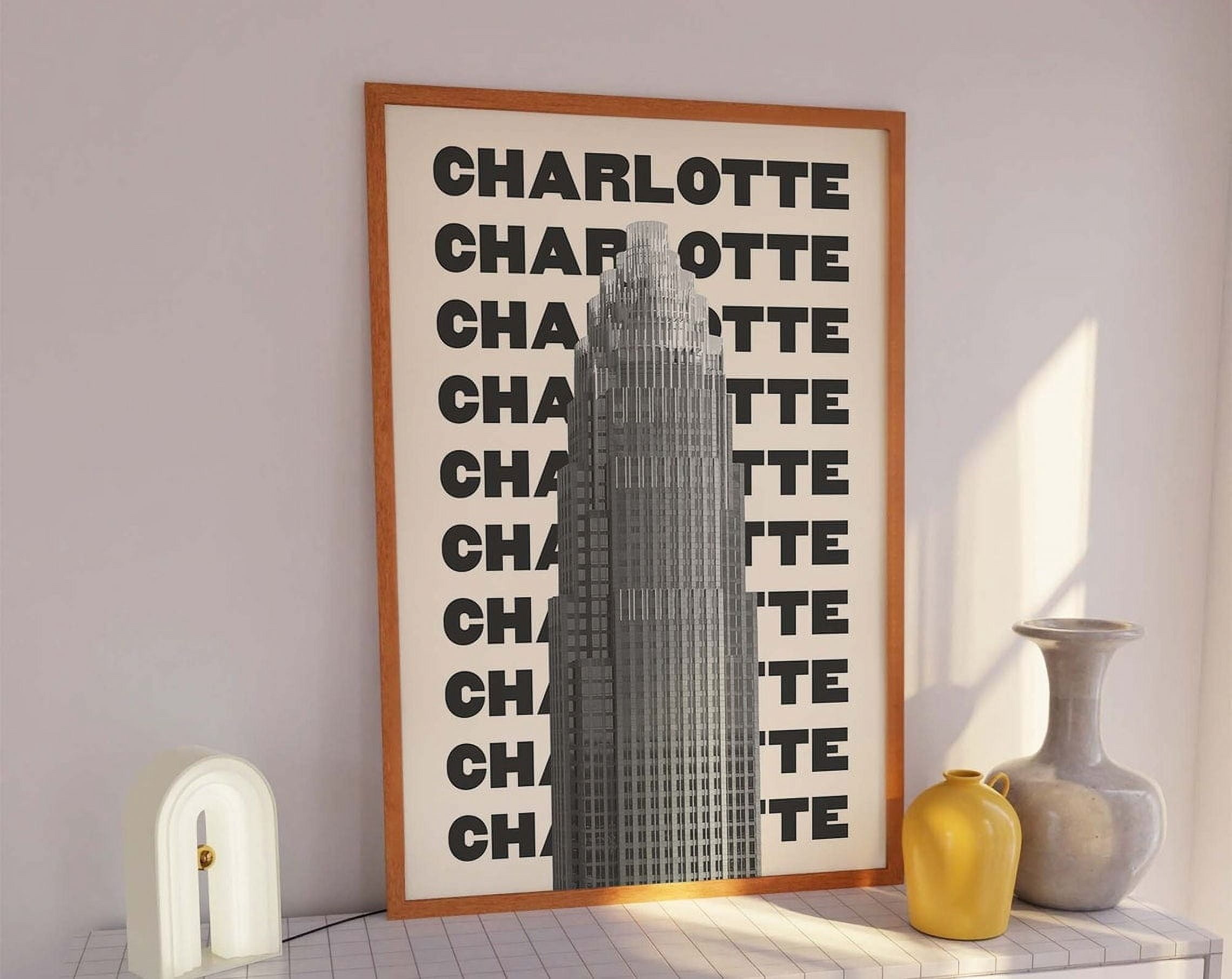DOPAPRINT Charlotte Travel Print, Art, Black And White Neutral ...
