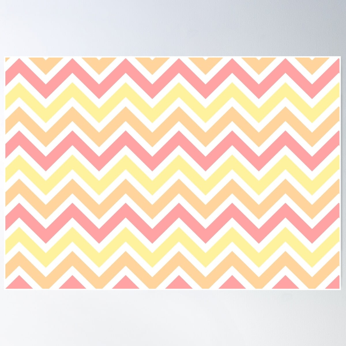 DOPAPRINT Chevron Pattern. Pastel Red Orange Yellow Color Poster Wall