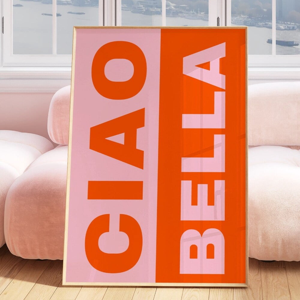 DOPAPRINT Ciao Bella Print, Girly Pink Preppy Printable, Pink Dorm Room ...