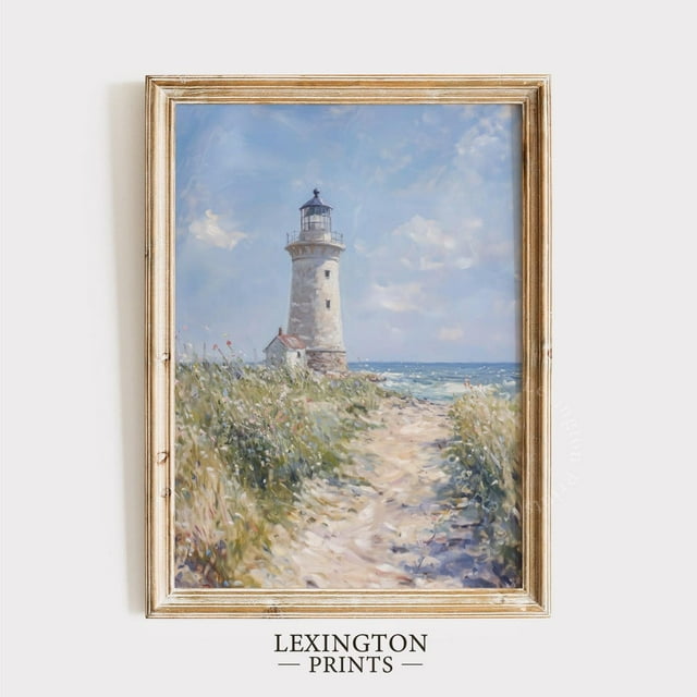 DOPAPRINT Coastal Lighthouse Print, Summer Wall Art, Beach Wall Art