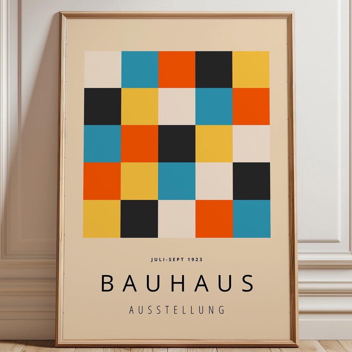 DOPAPRINT Colorful Bauhaus Print - Framed Wall Art - Mid Century Modern - Large Wall Art ...