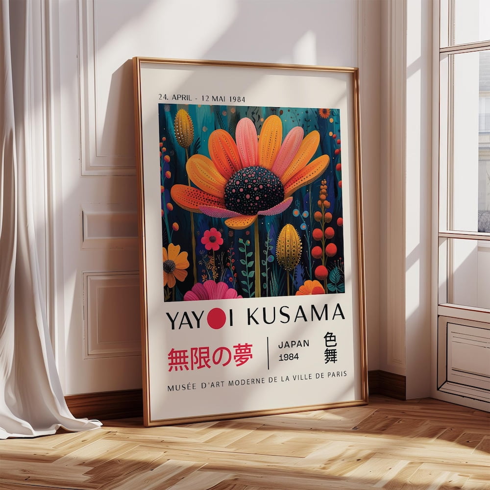 DOPAPRINT Colorful Yayoi Kusama Flower Print Colorful Floral Wall Art