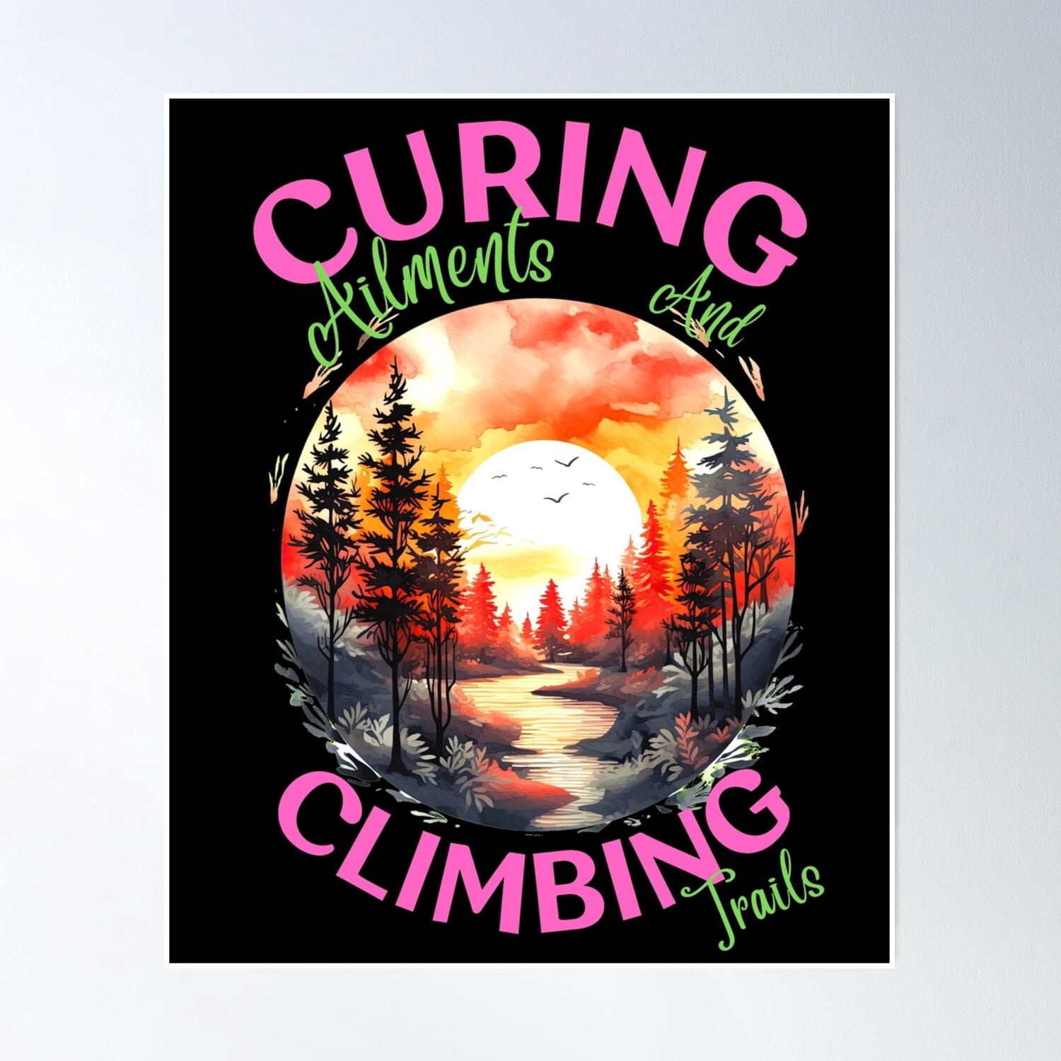 DOPAPRINT Curing Ailments And Climbing Trails. Outdoor Walk Poster Wall Art, Modern Wall Decor ...
