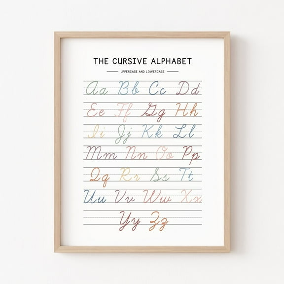DOPAPRINT Cursive Handwriting Chart, Homeschool Learning Tools, Alphabet Poster, Kids Handwriting, Printable Cursive Chart, Educational Posters NO FRAMED POSTER, Wall Art