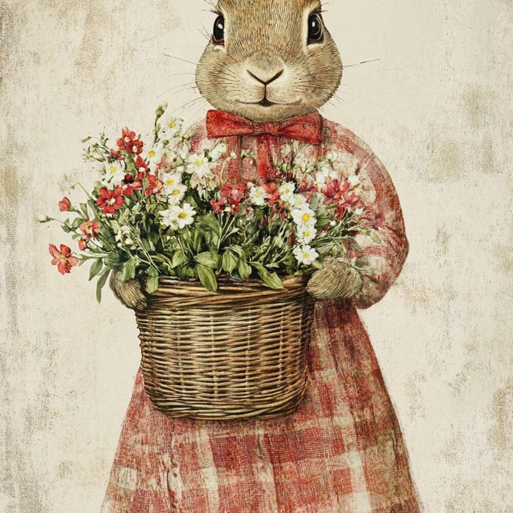 DOPAPRINT Cute Spring Bunny Picture - Easter Bunny Printable Wall Art ...