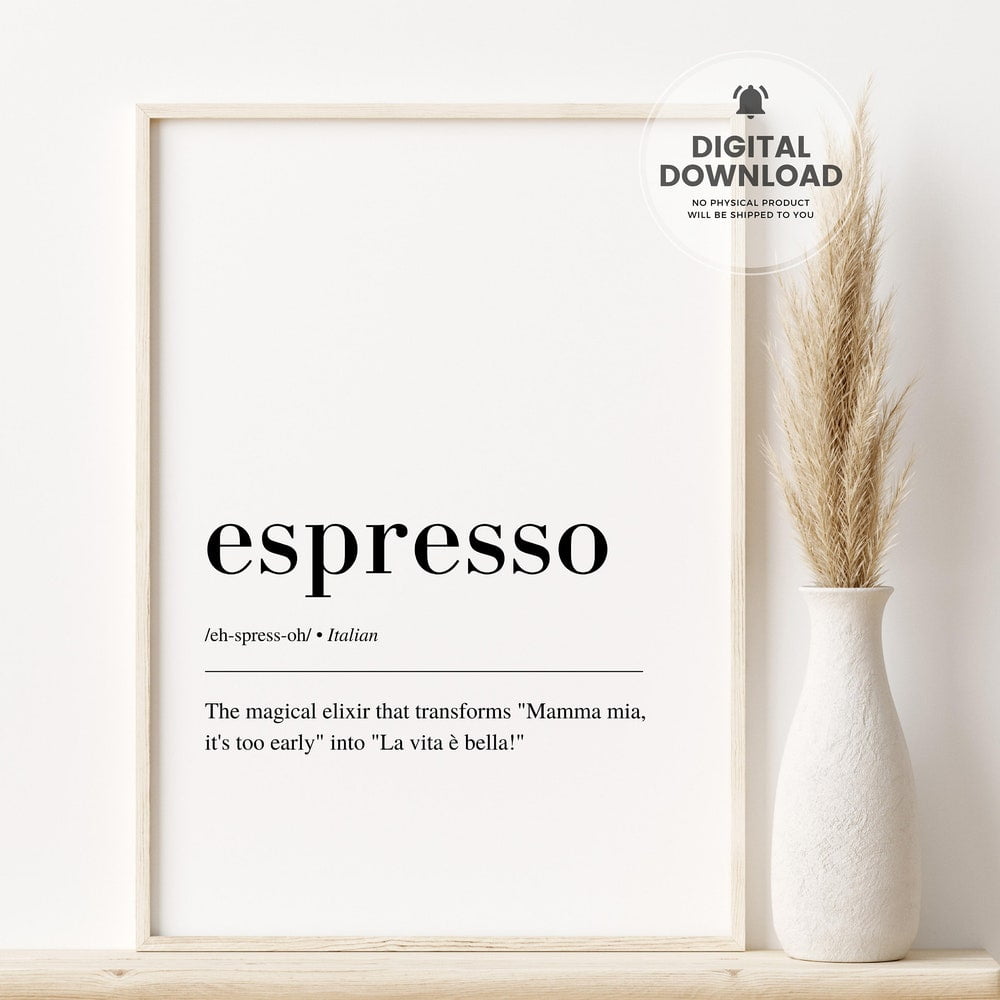DOPAPRINT Espresso Definition Print, Espresso Poster, Funny Kitchen ...