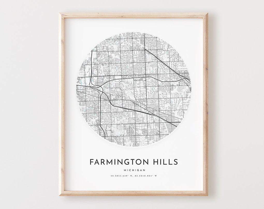 DOPAPRINT Farmington Hills Map - DOPAPRINT Farmington Hills Map Print Farmington Hills Map Poster City Wall Art Mi Road Map Michigan Print Street Map Decor Office Gift L998V4 FRAMED 6b655be4 Cb49 4559 9bb0 A2d7993ff347.b33de9470f9e7ad200624f28f459f4e0