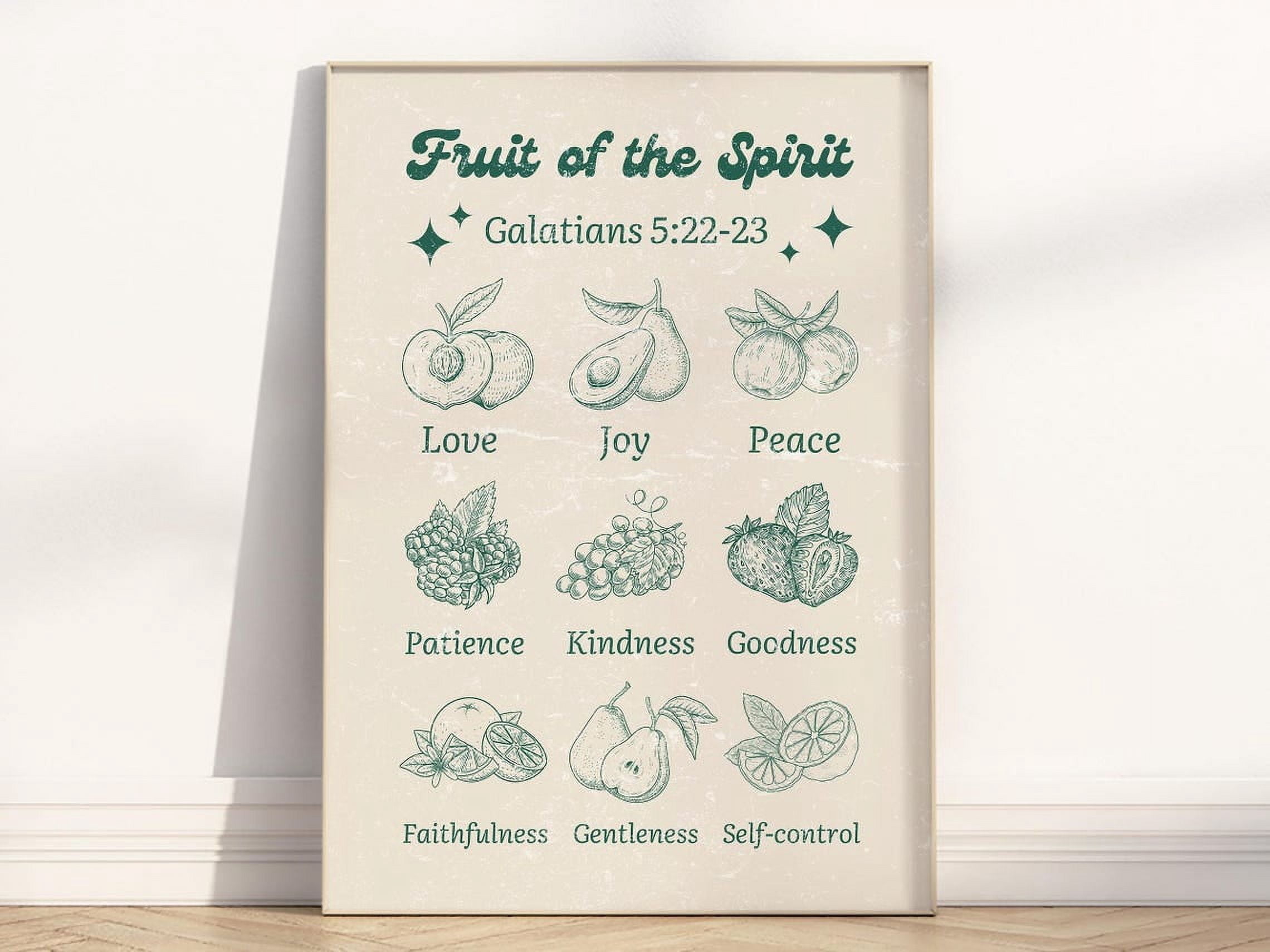 DOPAPRINT Fruit Of The Spirit Bible Verse Wall Art, Galatians 5:22-23 ...