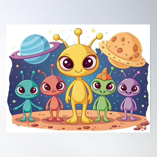 DOPAPRINT Galactic Beings Poster Wall Art, Bedroom NO FRAMED POSTER