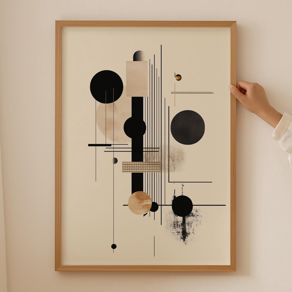 DOPAPRINT Geometric Japandi Art Print, Neutral Beige Wabi Sabi Poster ...