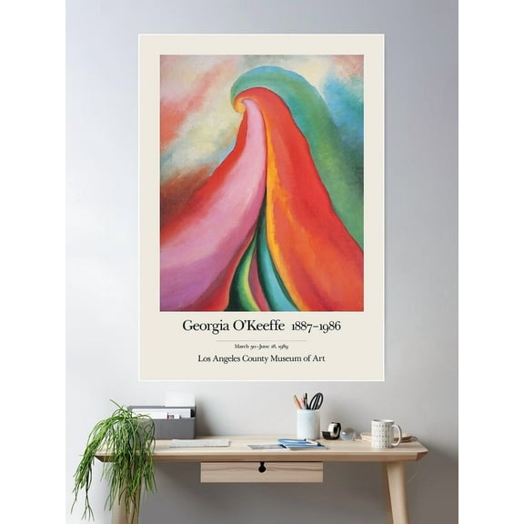 DOPAPRINT Georgia O'Keeffe - Exhibition Poster For Los Angeles County Museum Of Art, 1989 Poster Wall Art, Modern Wall Decor NO FRAMED POSTER, Wall Art