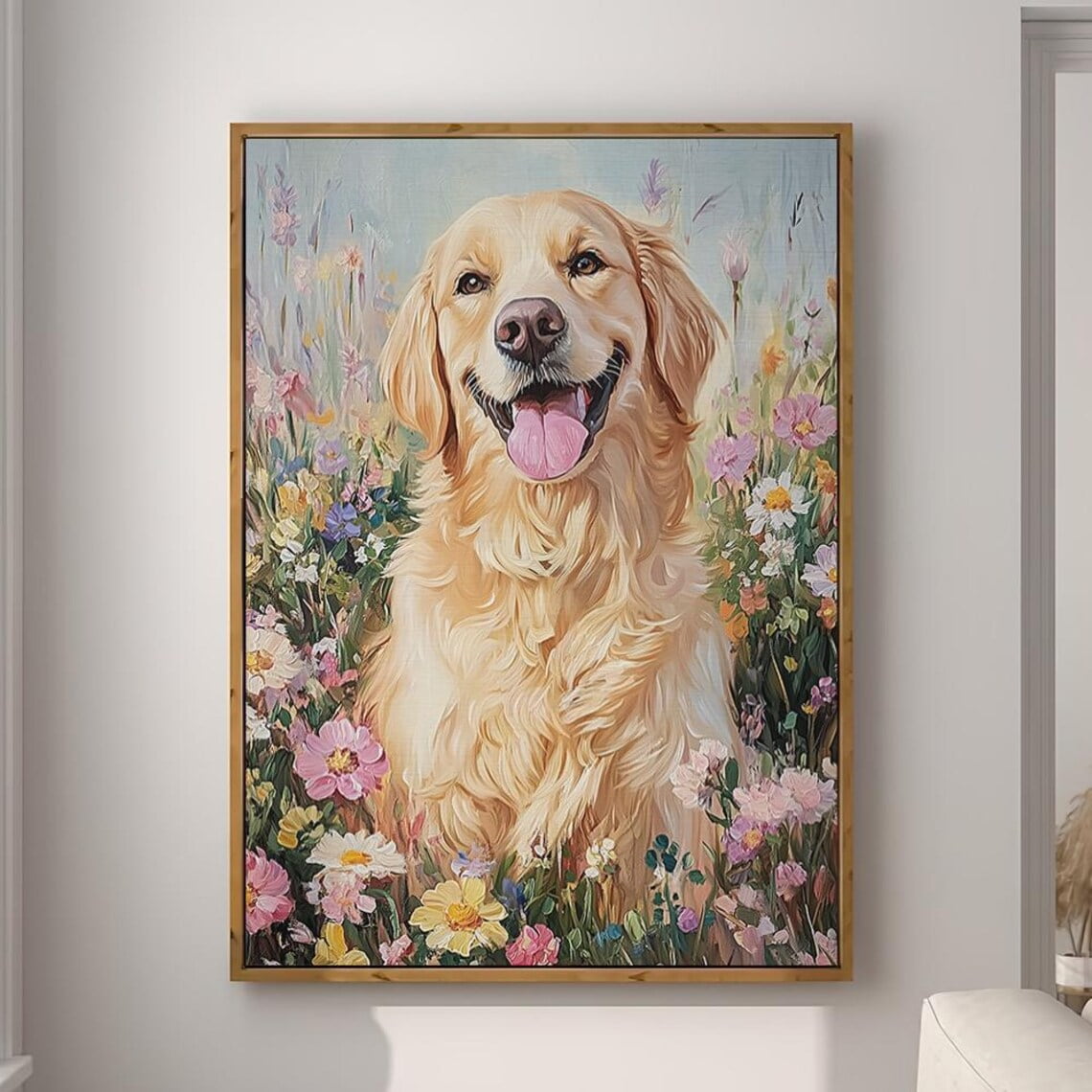 DOPAPRINT Golden Retriever Dog Print Animal Poster Gift Nursery Animal