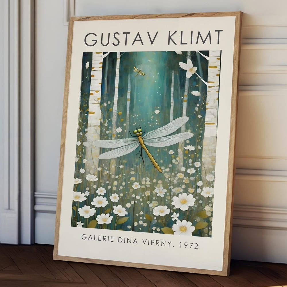 DOPAPRINT Gustav Klimt Dragonfly Print Klimt Exhibition Poster Klimt dopaprint-gustav-klimt-dragonfly-print-klimt-exhibition-poster-klimt