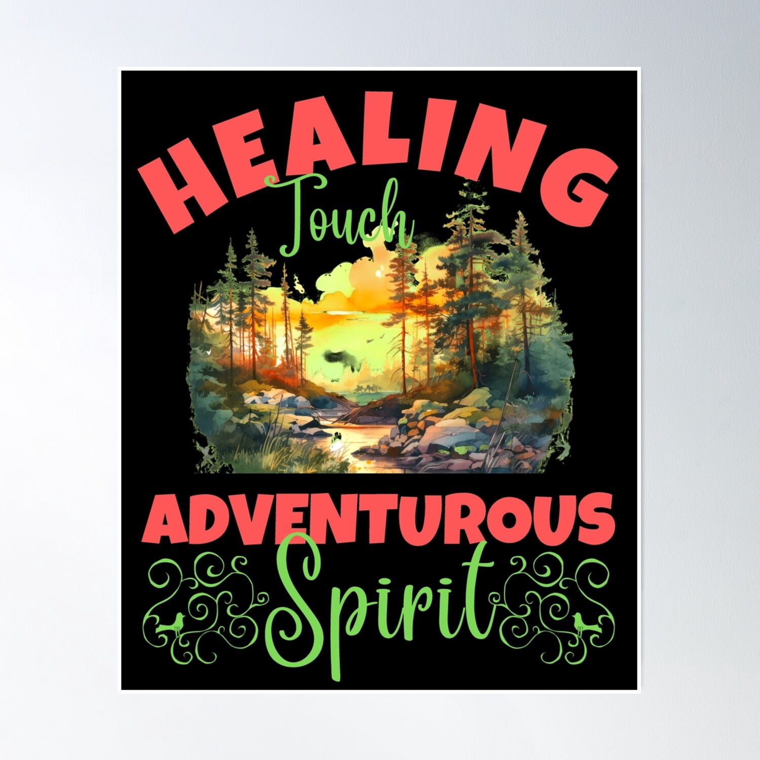 DOPAPRINT Healing Touch, Adventurous Spirit. Hiking Loves Poster Wall ...
