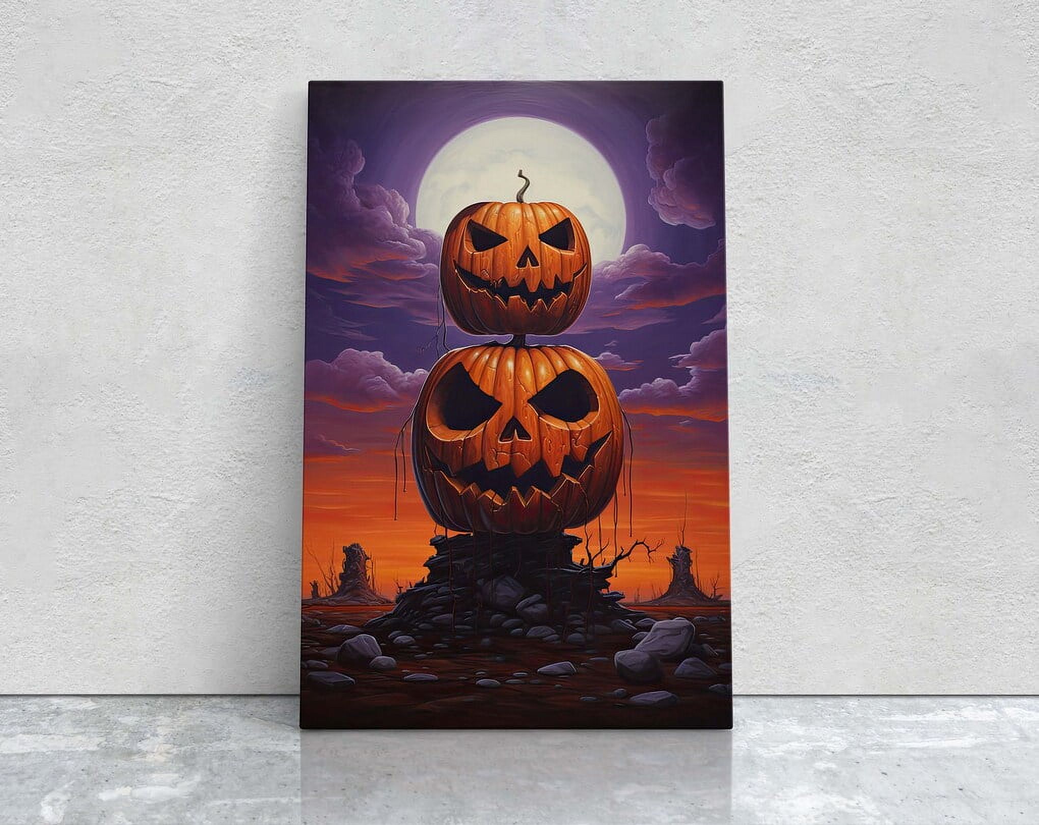 DOPAPRINT Jack-O-Lantern, Halloween Print, Spooky Fun, Moon Halloween ...
