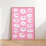 DOPAPRINT Kiss Lips Wall Art, Pink Lips Print, Trendy Prints, Dorm Poster, Preppy Print, Fashion ...