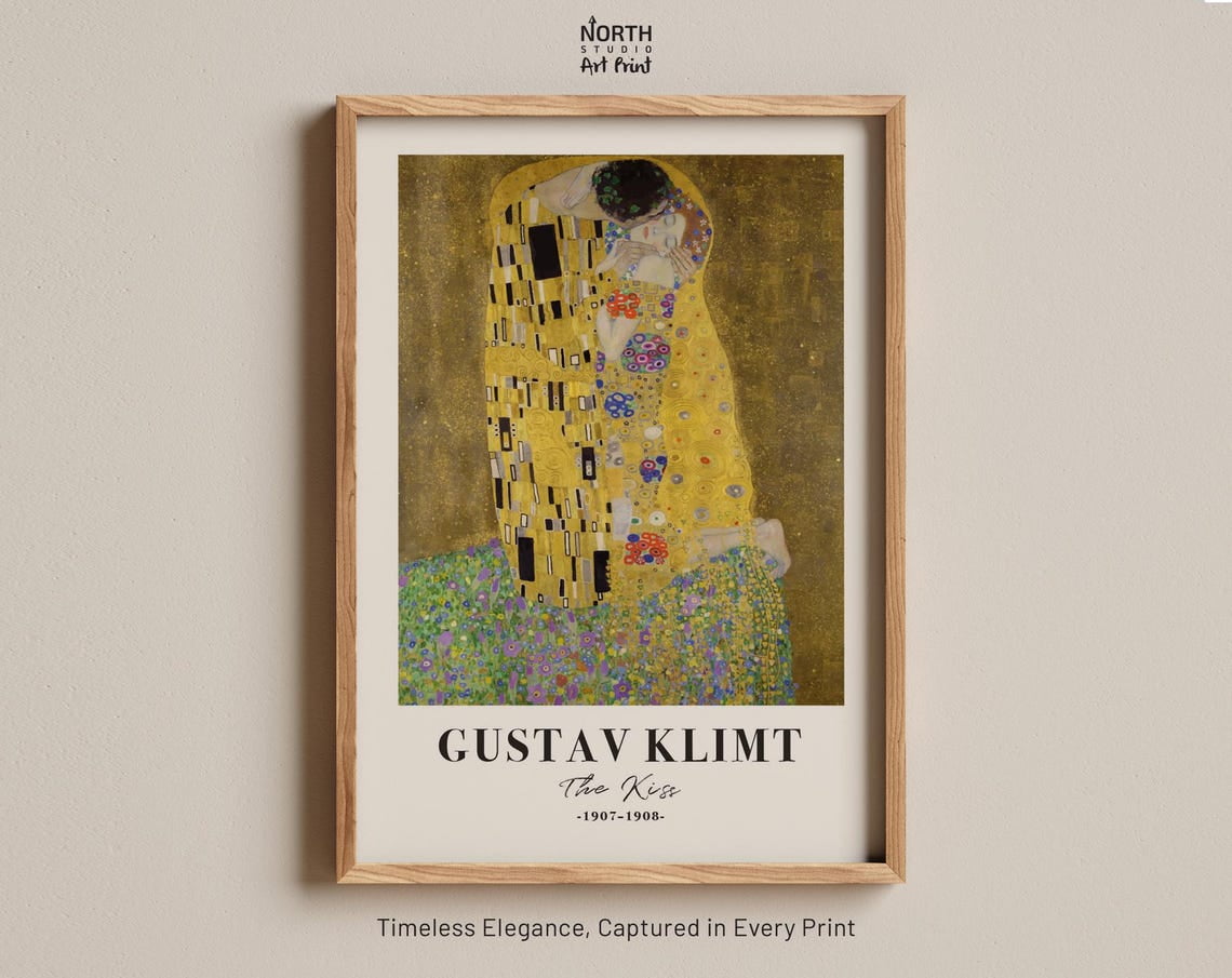 DOPAPRINT The Kiss Print, Gustav Klimt 1907 Romantic Art Print, Gold