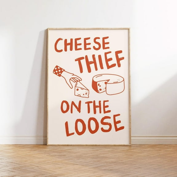 DOPAPRINT Kitchen Print Funny Cheese Poster Kitchen Art Food Typography Wall Art Cheese Print Cheese Lover Wall Art - Printable Art Wall Art, Modern Wall Decor NO FRAMED POSTER, Wall Art