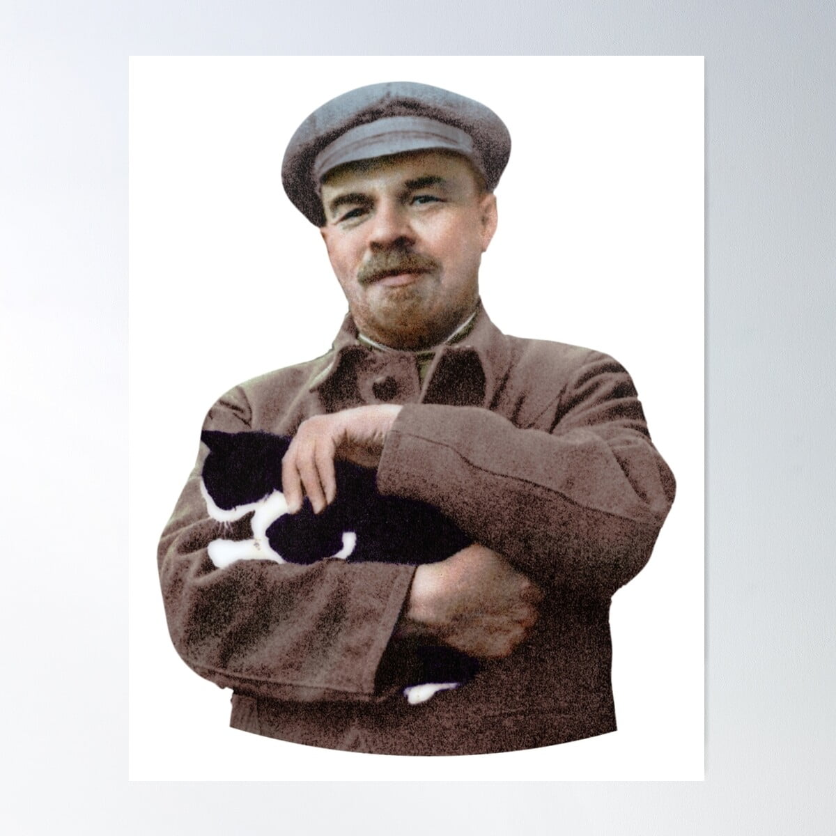 DOPAPRINT Lenin And A Black And White Cat Poster Wall Art, Modern Wall ...